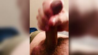 Stroking tiny cock until it cums