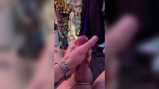 Cock vein pre cum drip