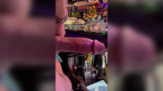 Cock vein pre cum drip