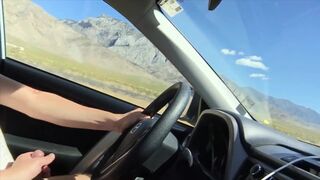 American Roadtrip - Jerk, Suck and Cum while driving to Las Vegas - 5 image