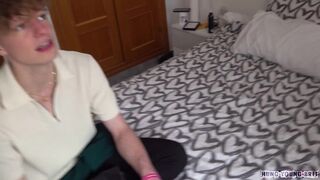 CUTE BLOND TWINK TAKES ARM SIZED COCK - 2 image