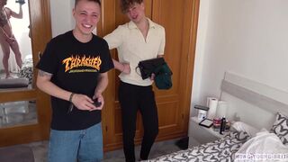 CUTE BLOND TWINK TAKES ARM SIZED COCK