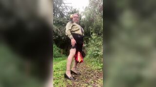 In a black skirt with lace for a night out