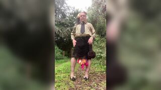 In a black skirt with lace for a night out