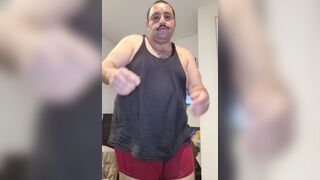 Horny Latino Stroking Uncut Cock