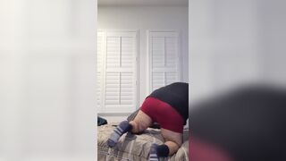 Horny Latino Stroking Uncut Cock