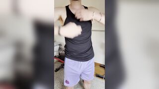 Handsome male plays with his big uncircumcised cock and shows his ass - Hardim