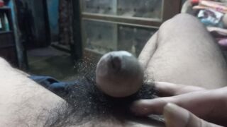 Desi teen boy with phimosis dick dripping pre cum from foreskin