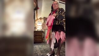 Dressed with a short black skirt with lace for a night out