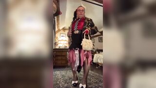 Dressed with a short black skirt with lace for a night out