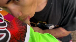 Two Sexy Athletic Guys Have Oral Sex in a Park Public Place