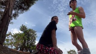 Two Sexy Athletic Guys Have Oral Sex in a Park Public Place