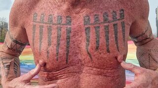 Playing with my nipples at the beach - 11 image