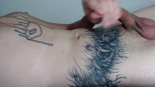 Inexperienced Latino boy masturbates and cums in droves