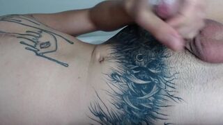 Inexperienced Latino boy masturbates and cums in droves