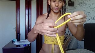 Rope corset tutorial. How to make a simple corset out of rope. Shibari self tie. (bondage)