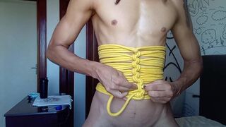 Rope corset tutorial. How to make a simple corset out of rope. Shibari self tie. (bondage)