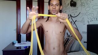 Rope corset tutorial. How to make a simple corset out of rope. Shibari self tie. (bondage)