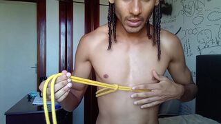 Rope corset tutorial. How to make a simple corset out of rope. Shibari self tie. (bondage)