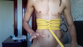 Rope corset tutorial. How to make a simple corset out of rope. Shibari self tie. (bondage)