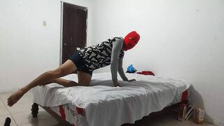 THE SCANDALOUS VIDEO OF MY DIRTY STEPSON!! HE HAD NO ONE TO FUCK AT HOME AND HE HAD SEX WITH THE INFLATED CONDOM.