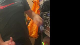 Horny JockDad87 Busts Another Load Between Classes