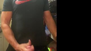 Horny JockDad87 Busts Another Load Between Classes