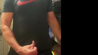 Horny JockDad87 Busts Another Load Between Classes