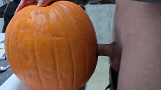 Gay Boys Have Fun: We Fuck the Halloween Pumpkin and Cum on It