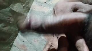 Gay guy spanking his cock in the bathroom - 3 image