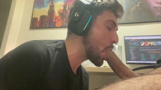 he suck my big dick after gaming