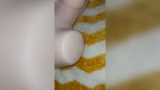 Fuck with a mini bust fake pussy