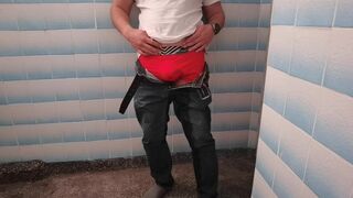 Cute Guy Desperate To Pee After Long Trip - 2 image