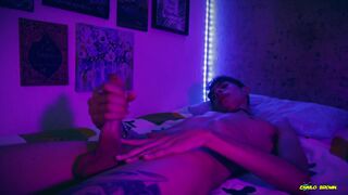 Magic C Jerking His Big Twink Cock Results in Lots of Precum and Thick Cum Loads - 12 image