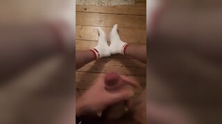 secret wank at night massive cumshot on my socks and the floor