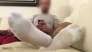 TEMPT YOU WITH MY WHITE SOCKED FEET- SWEAT DRENCHED DIRTY AND JUST WAITING TO BE SNIFFED - PART 2 - 3 image