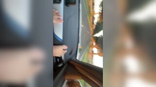 German twink boy jerks off in moving car and cums - 7 image