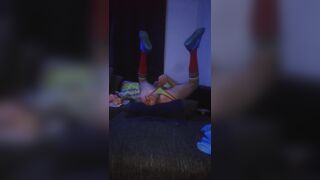 Kinky BottomBoy hard double-penetration his Asshole with 2 big Dildos and 1 huge Monsterdildo