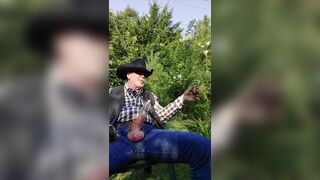 Cowboy dad on break and pumping his cock - 12 image