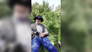 Cowboy dad on break and pumping his cock - 4 image