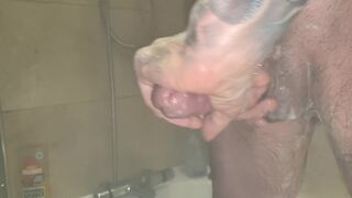 Huge cock inexperienced stud shower + cum slo-mo - 14 image
