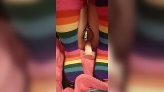 Chastity trap tries desperately to reach sissygasm