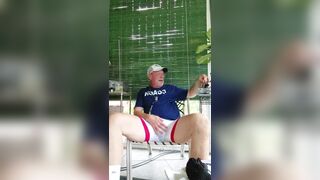 Coach after practice enjoying a cigarvand getting off - 4 image