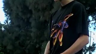 Kinky twink pissing and jerking off with his gay friends - 15 image