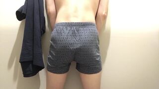 So horny in a shopping mall / wearing new underwear and jerking off 1 - 14 image