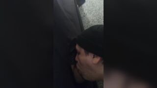 Gloryhole faggot vs straights man mighty, big cut cock, loud manly orgasm!