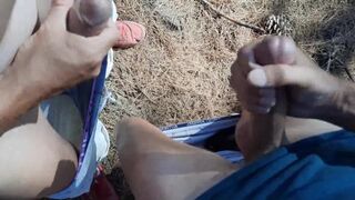 Trekking with my buddy and jerk off