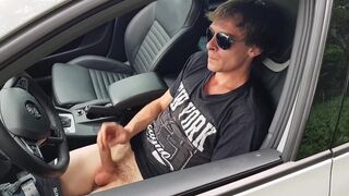 hairy man jerks off in car - 14 image