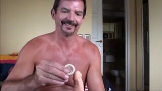 Condom and Dildo fun while skyping with a buddy - 8 image