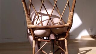 Sitting on a chair and having my ass fucked by my fuck machine - huge dildo - 13 image